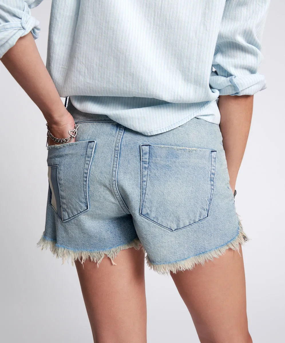 JAILBIRD LE WOLVES MID WAIST DENIM SHORTS sold by One Teaspoon product image thumbnail 5