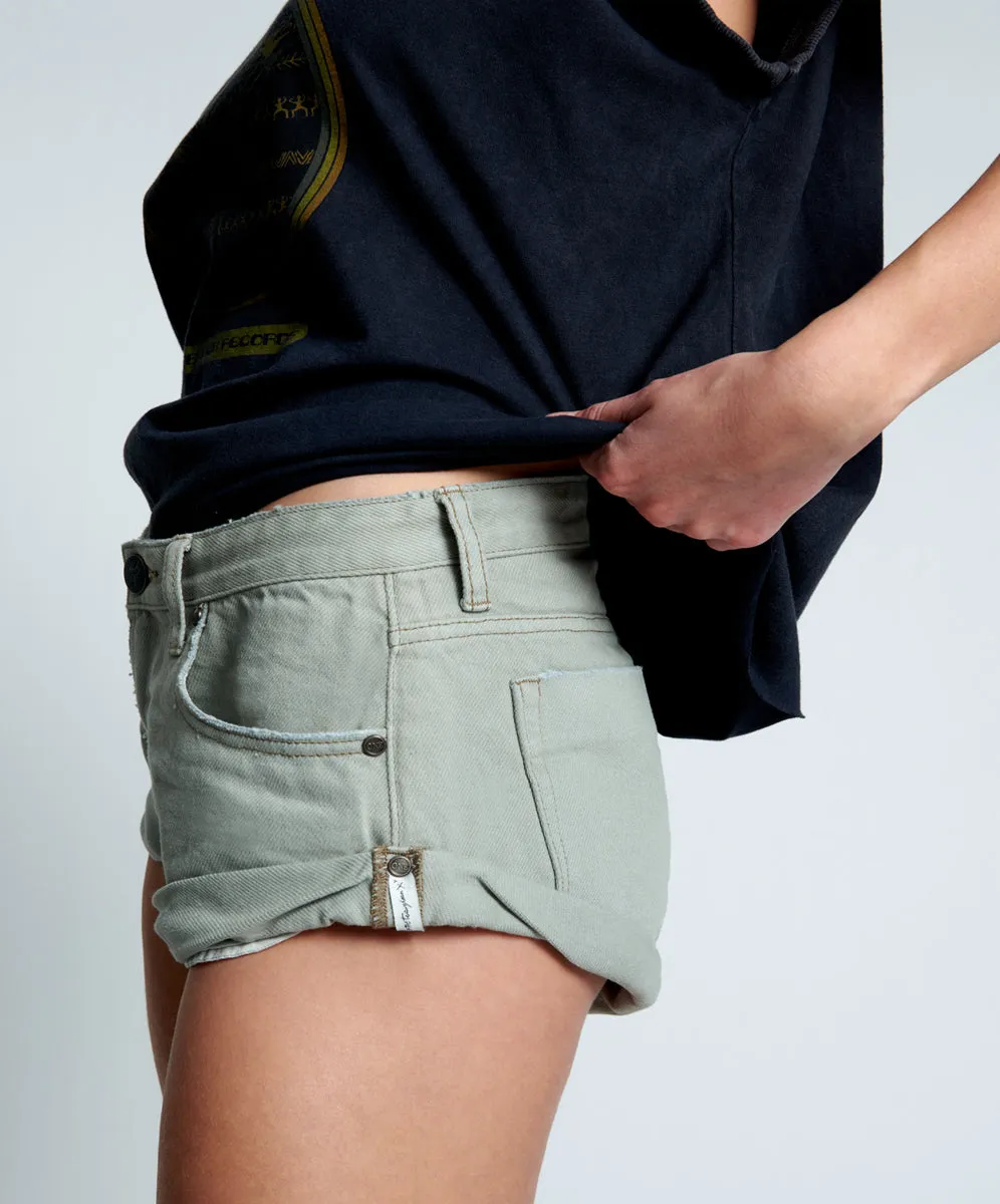 Bandits Low Waist Denim Shorts - Archived Faded Khaki sold by One Teaspoon product image thumbnail 5