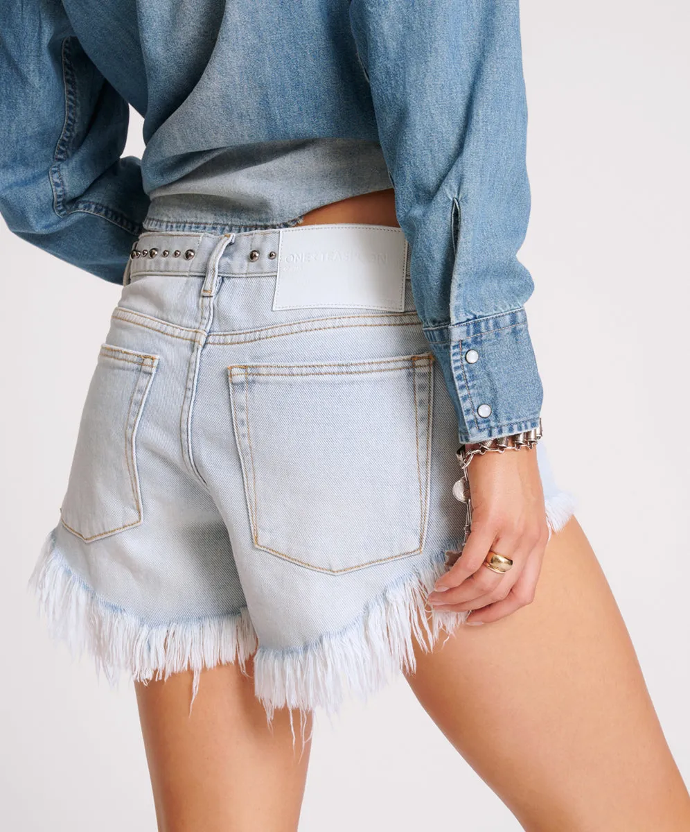 Bonitas Low Waist Denim Shorts - Hustler sold by One Teaspoon product image thumbnail 5