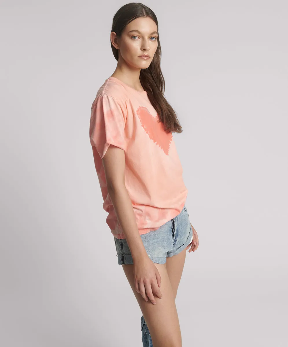 Heart Throb Tie Dye Boyfriend Tee - Coral Pink sold by One Teaspoon product image thumbnail 5