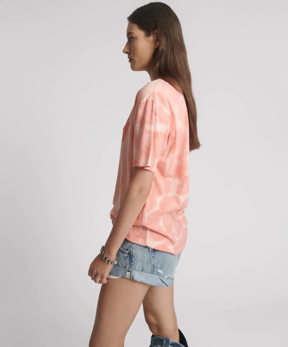 Heart Throb Tie Dye Boyfriend Tee - Coral Pink sold by One Teaspoon product image thumbnail 3