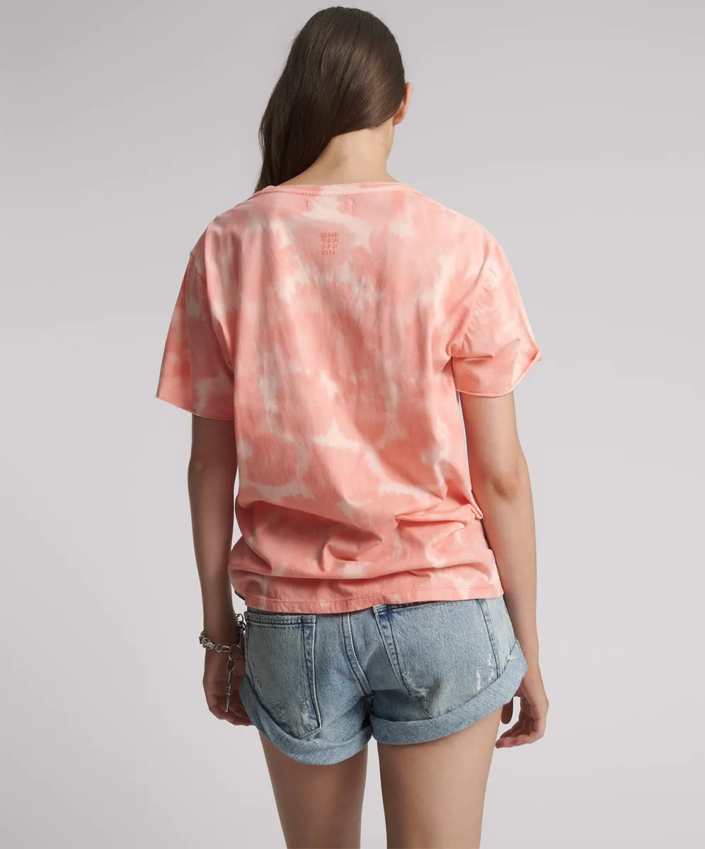 Heart Throb Tie Dye Boyfriend Tee - Coral Pink sold by One Teaspoon product image thumbnail 4
