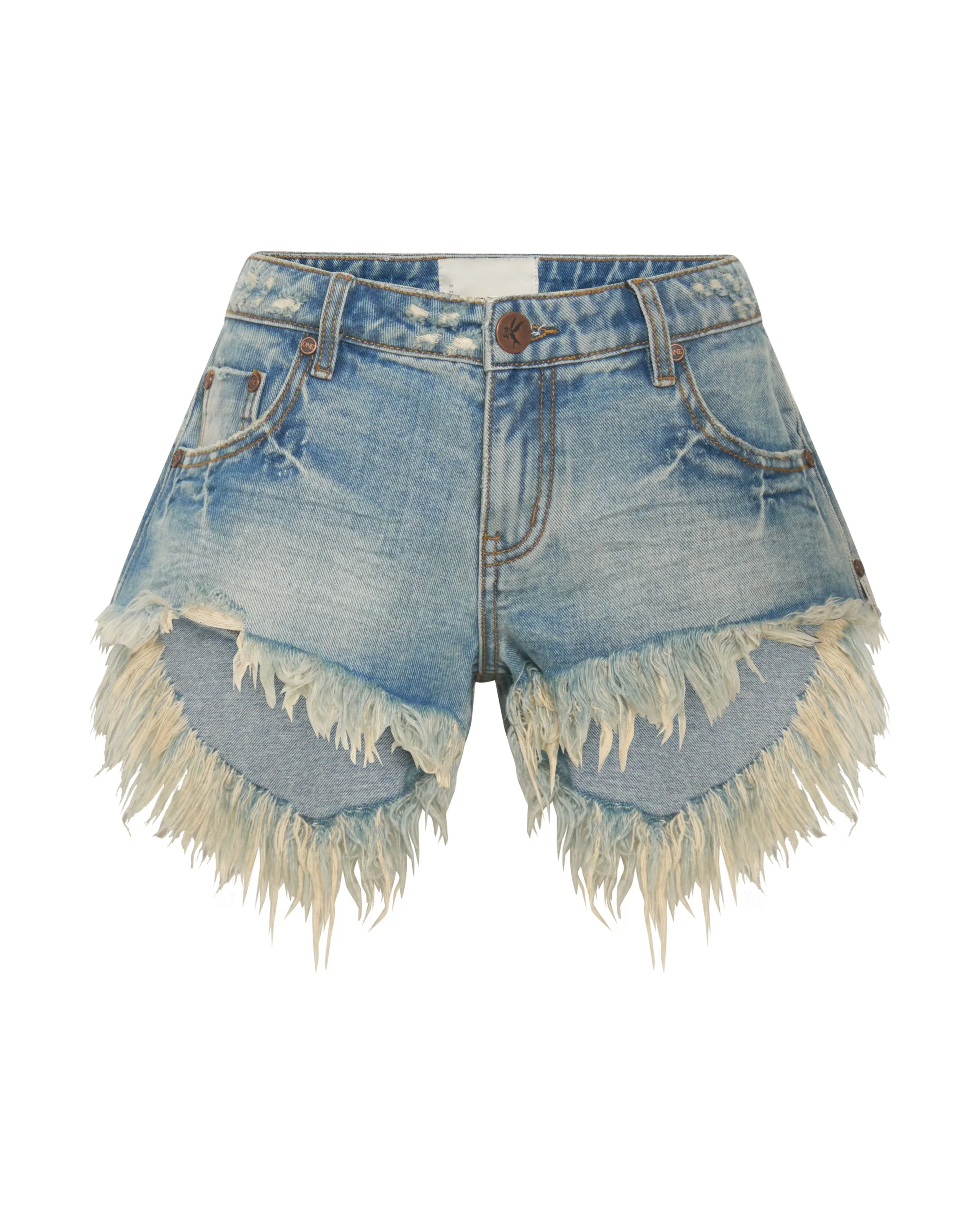 SUNBLEACH BLUE BONITA LOW WAIST DENIM SHORT sold by One Teaspoon product image thumbnail 5