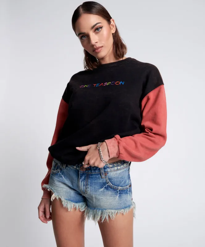 SUNBLEACH BLUE BONITA LOW WAIST DENIM SHORT sold by One Teaspoon