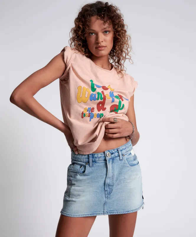 JAILBIRD VANGUARD MID RISE RELAXED DENIM MINI SKIRT sold by One Teaspoon