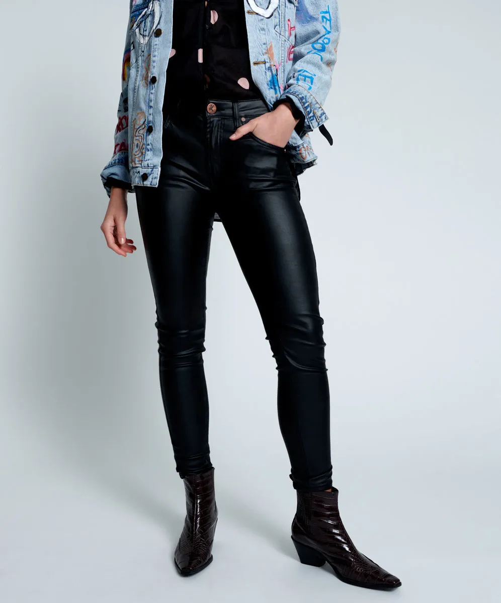 WET BLACK FREEBIRDS II HIGH WAIST SKINNY JEANS sold by One Teaspoon product image thumbnail 2