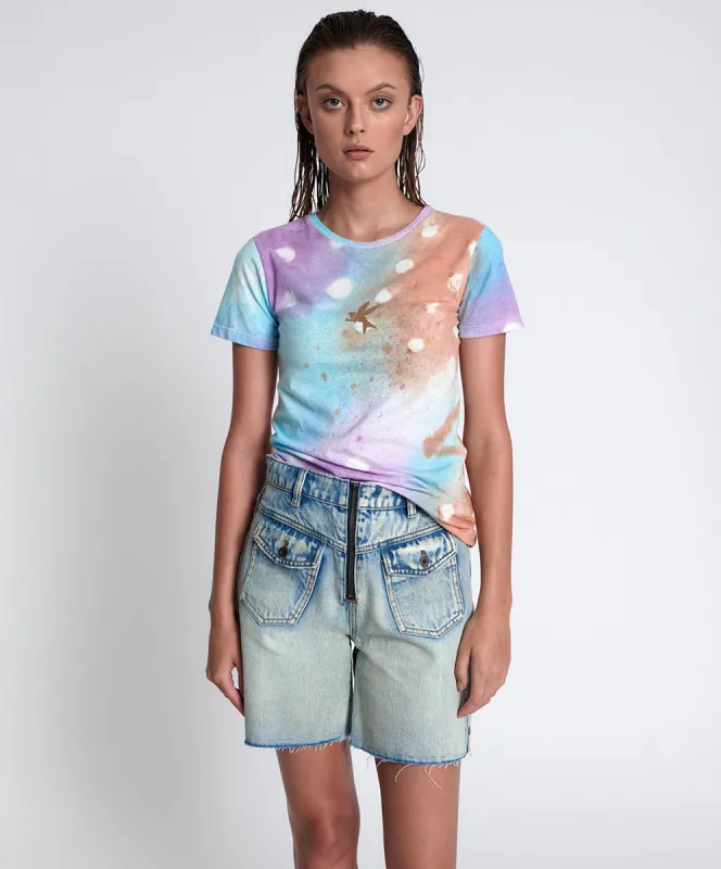 GRAFFITI TIE DYE ORGANIC FITTED TEE sold by One Teaspoon