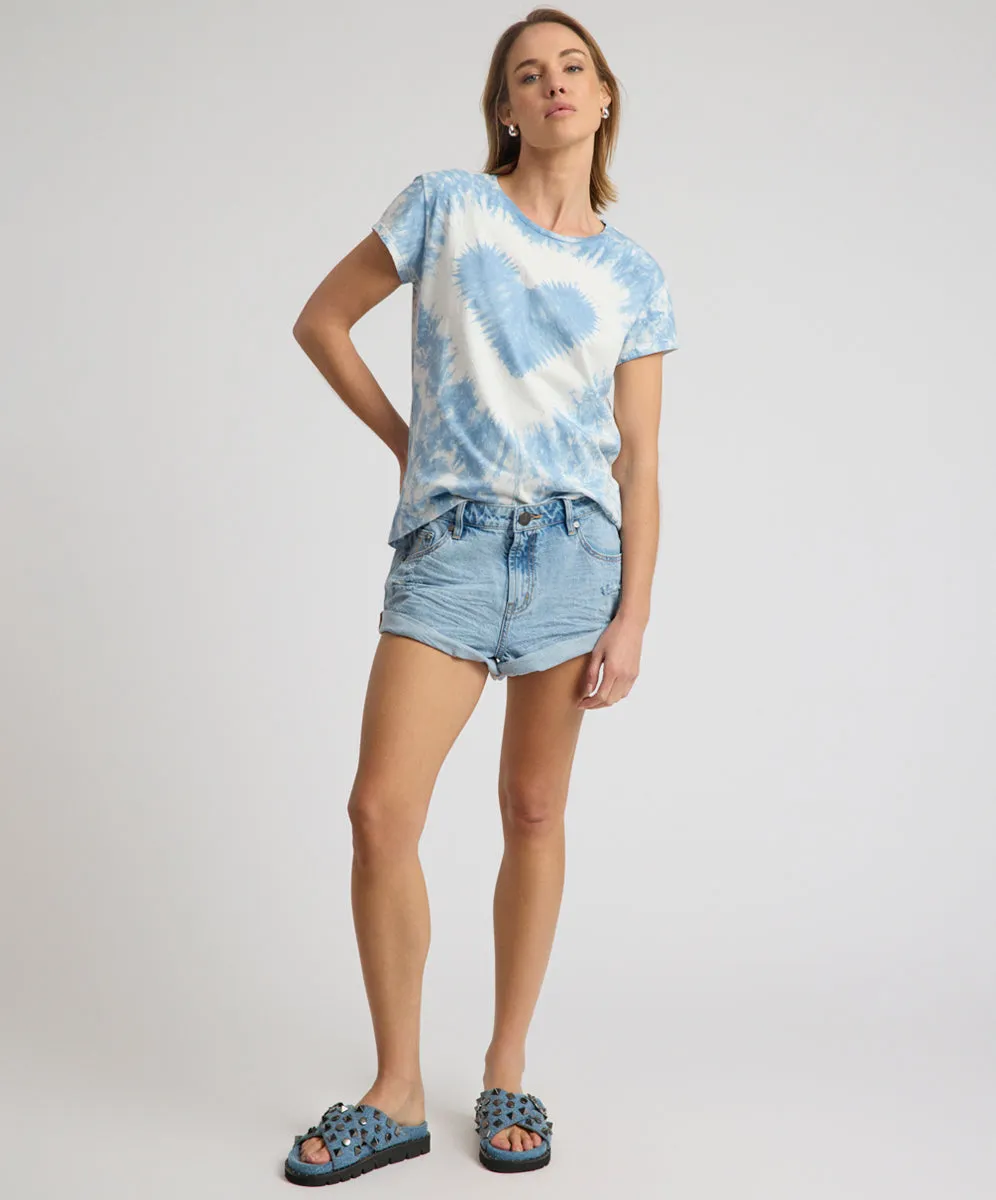 Heart Tie Dye Classic Tee - Faded Blue sold by One Teaspoon product image thumbnail 2