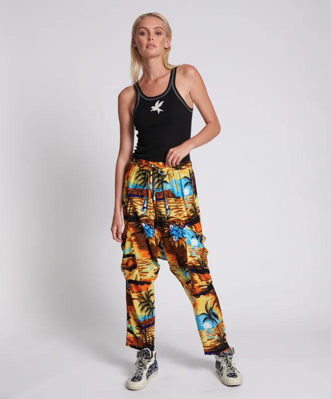 OLD HOLLYWOOD HAWAIIAN HAREM PANT sold by One Teaspoon