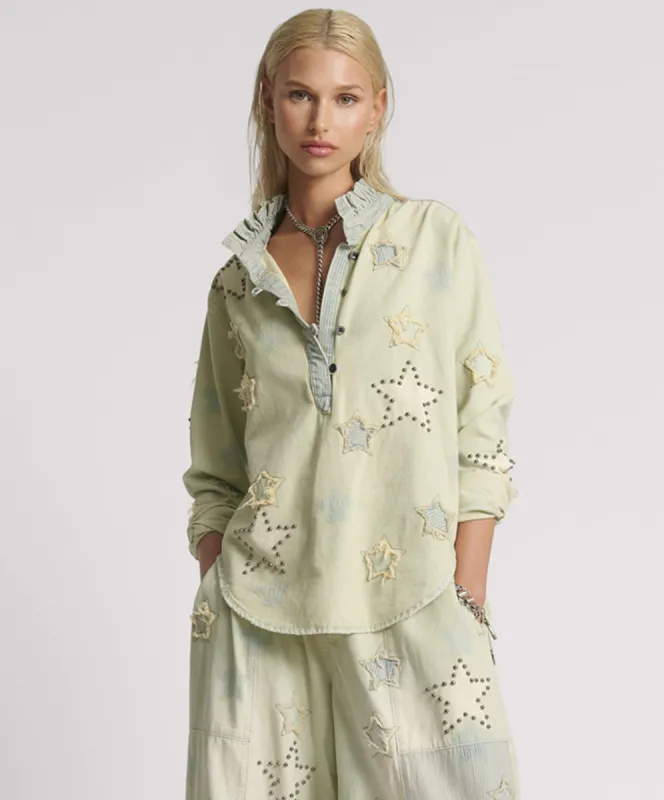 SUNDAE STAR DENIM CRYSLER SHIRT made by One Teaspoon