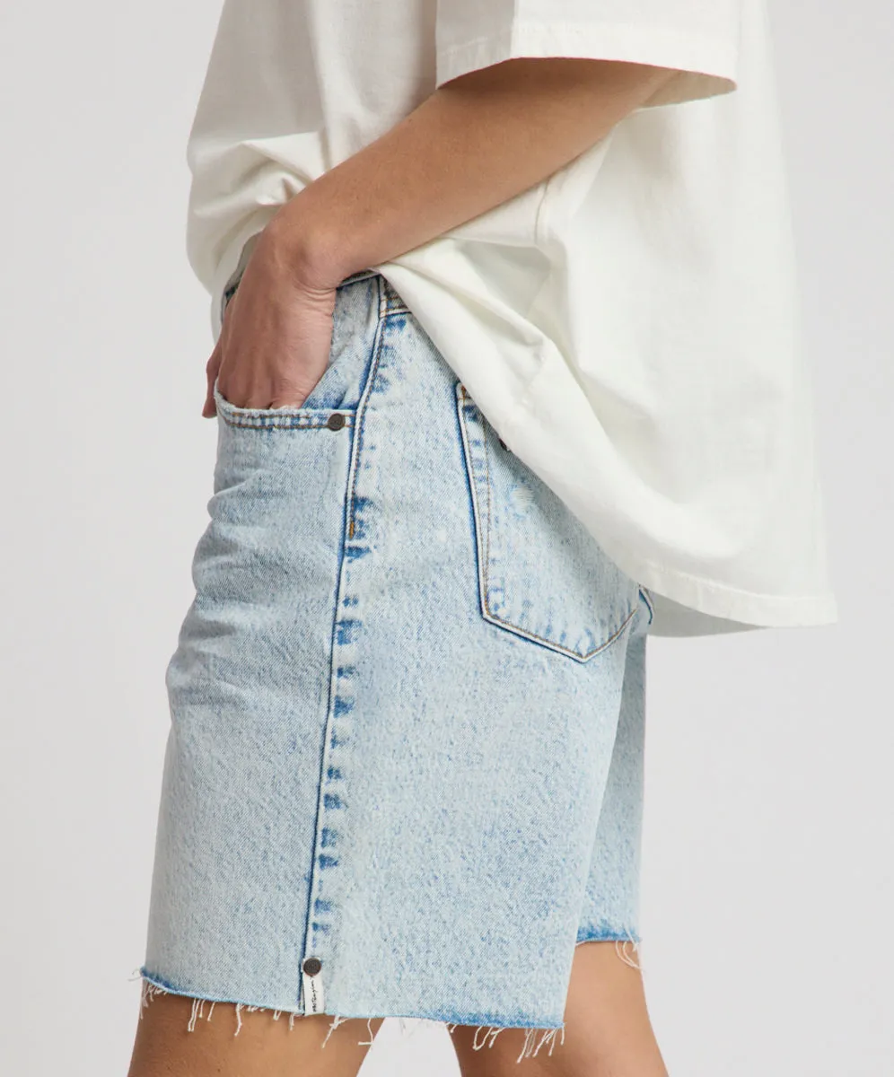 Jackson Mid Waist Wide Leg Shorts - Whisper Blue sold by One Teaspoon product image thumbnail 5