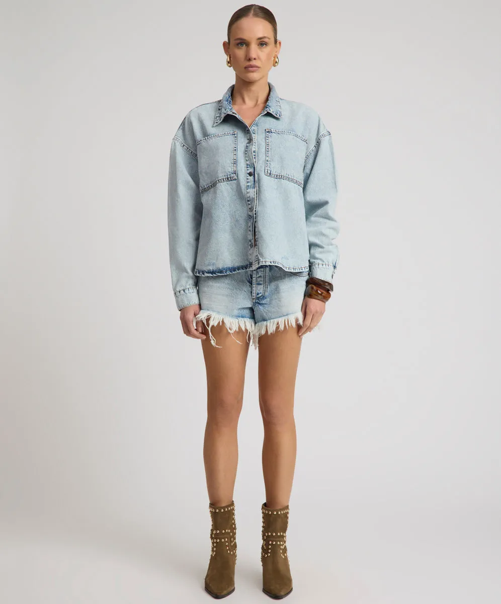 Bonitas Low Waist Denim Shorts - Whisper Blue sold by One Teaspoon product image thumbnail 2