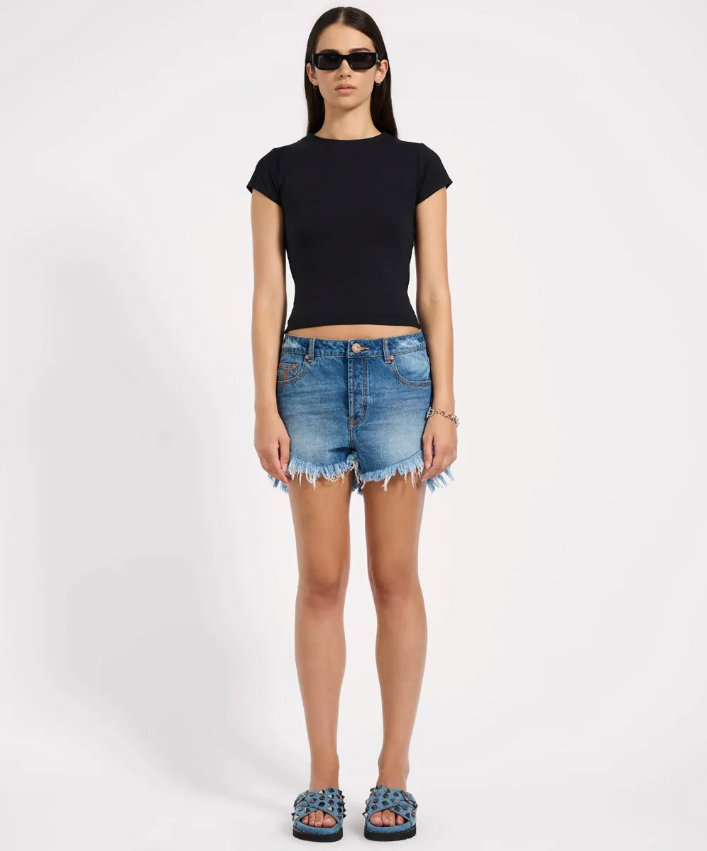 Outlaws Low Waist Mid Length Denim Shorts sold by One Teaspoon product image thumbnail 2