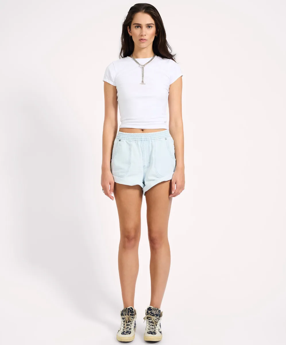Hunters Mid Waist Boyfriend Elasticated Denim Shorts sold by One Teaspoon product image thumbnail 2