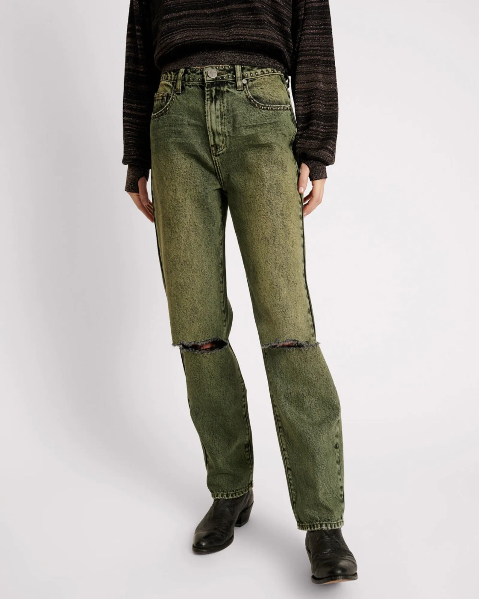 Awesome Baggies High Waist Straight Leg Denim Jeans sold by One Teaspoon product image thumbnail 2
