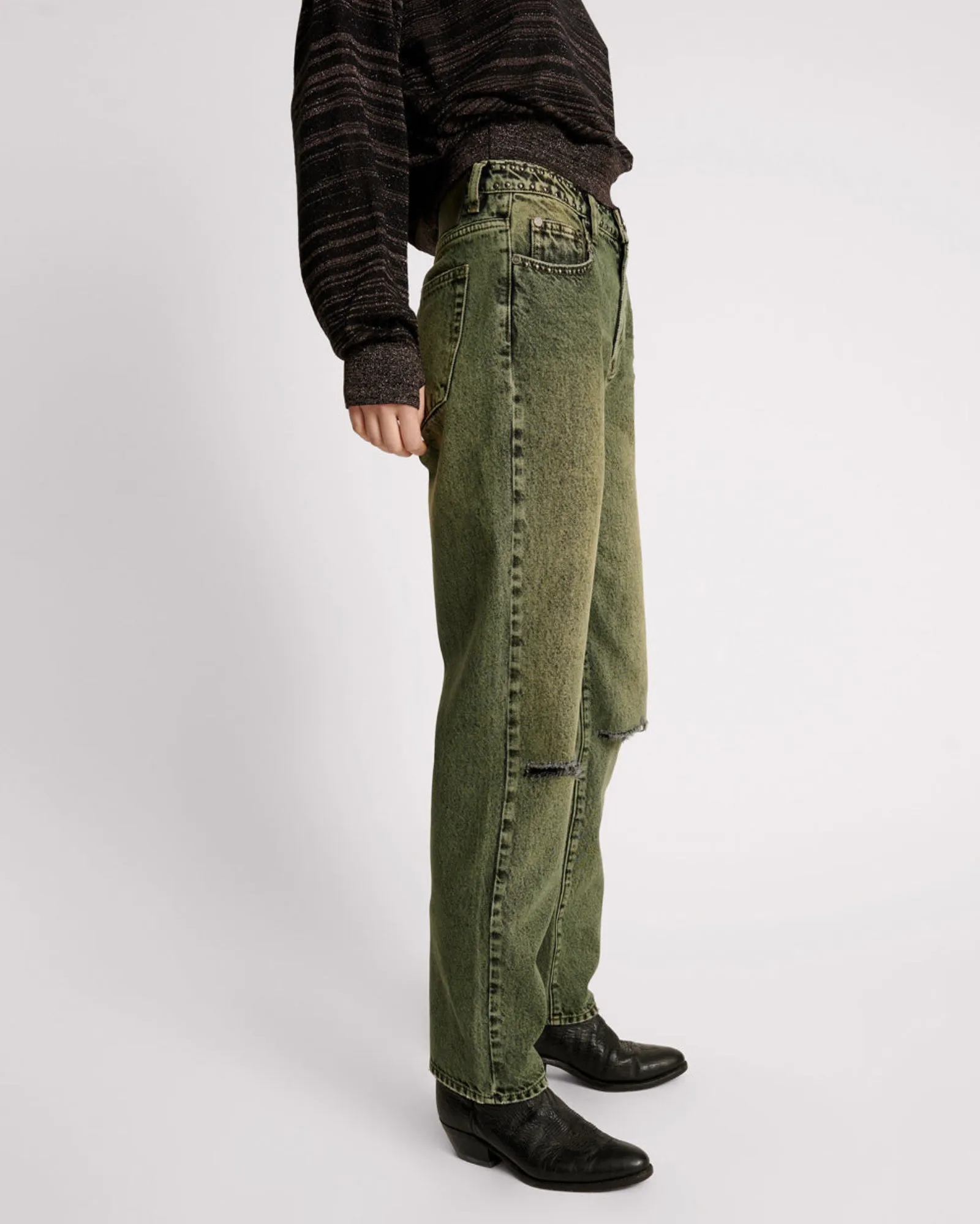 Awesome Baggies High Waist Straight Leg Denim Jeans sold by One Teaspoon product image thumbnail 5