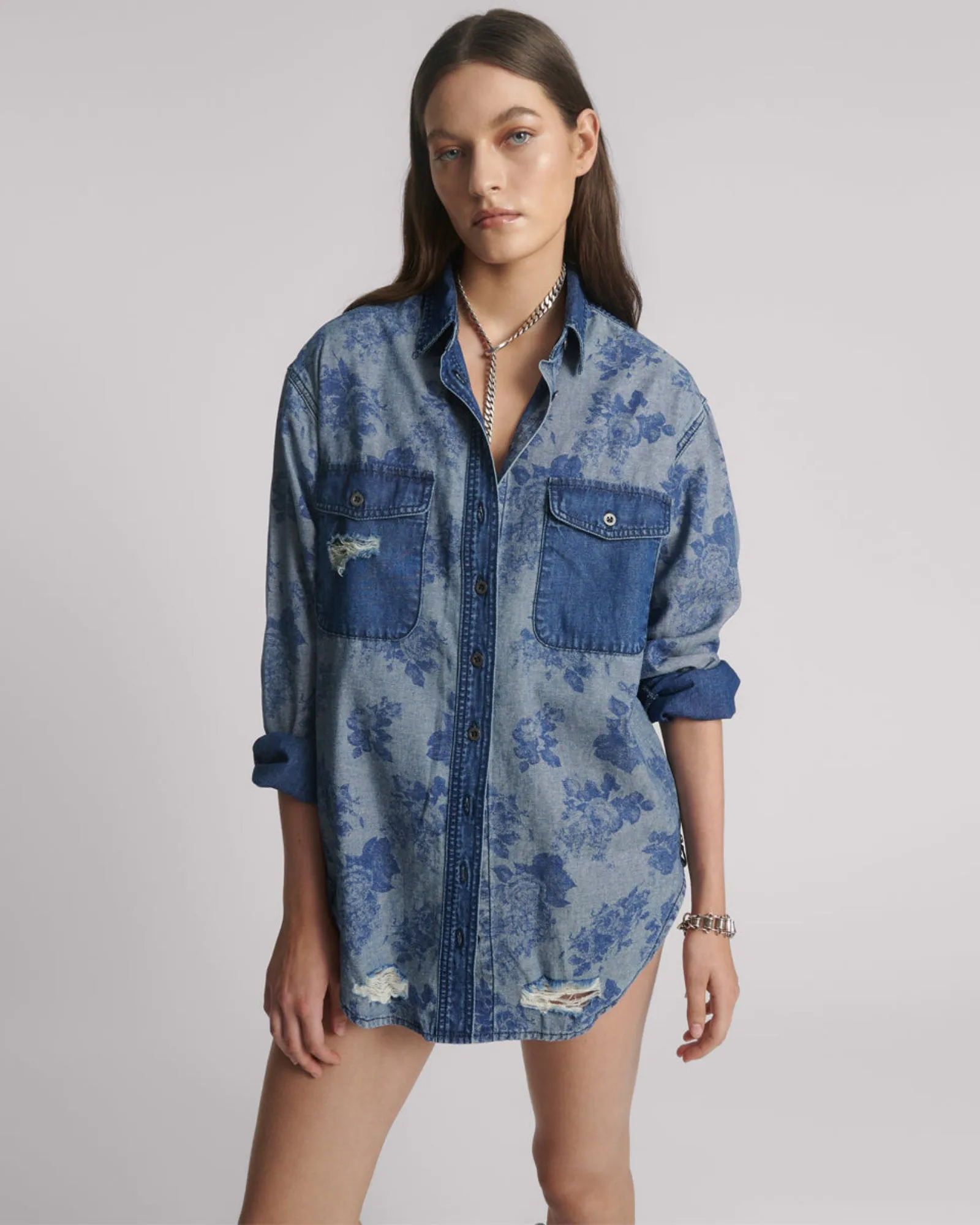 Everyday Denim Shirt - Rosewood sold by One Teaspoon