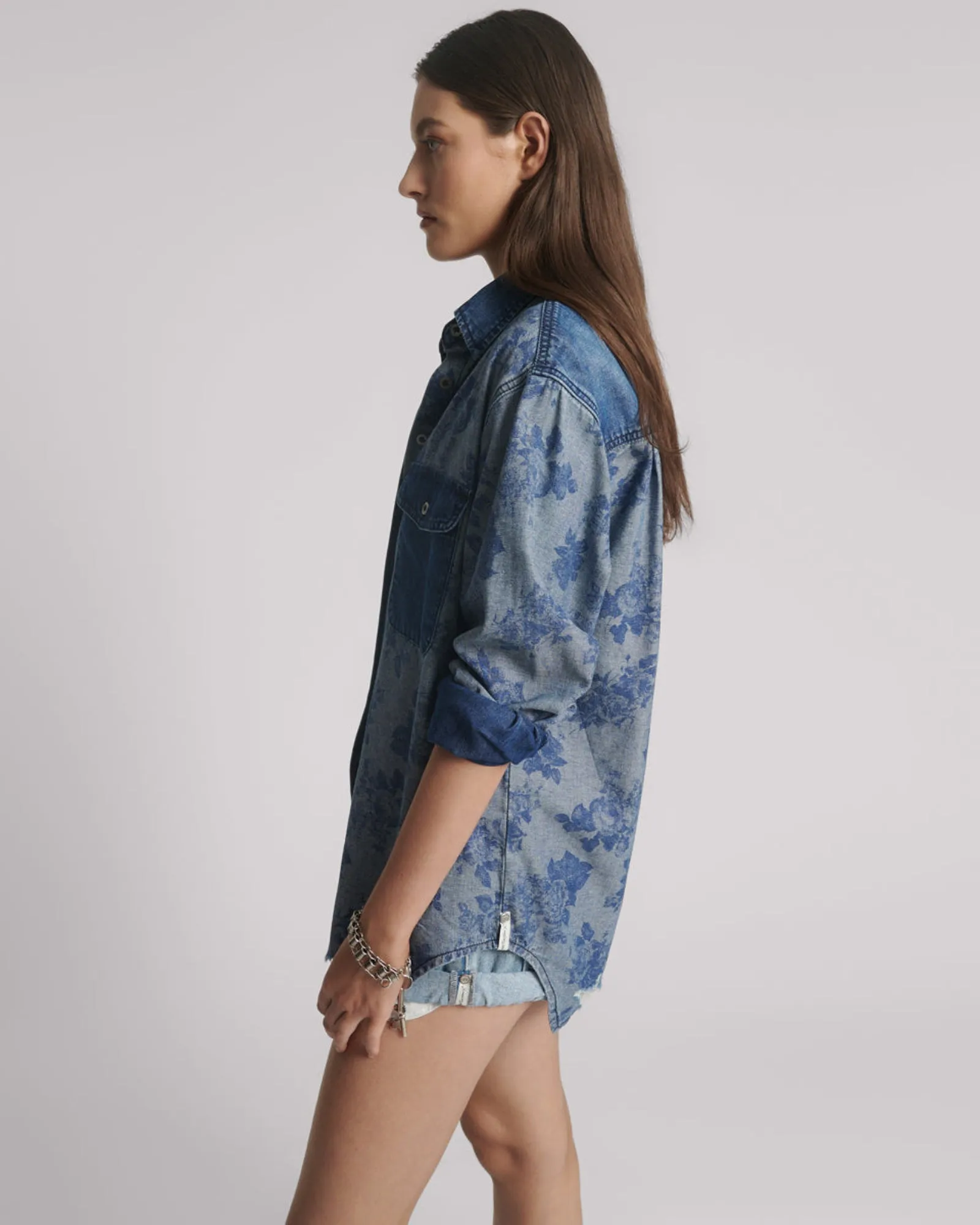 Everyday Denim Shirt - Rosewood sold by One Teaspoon product image thumbnail 2