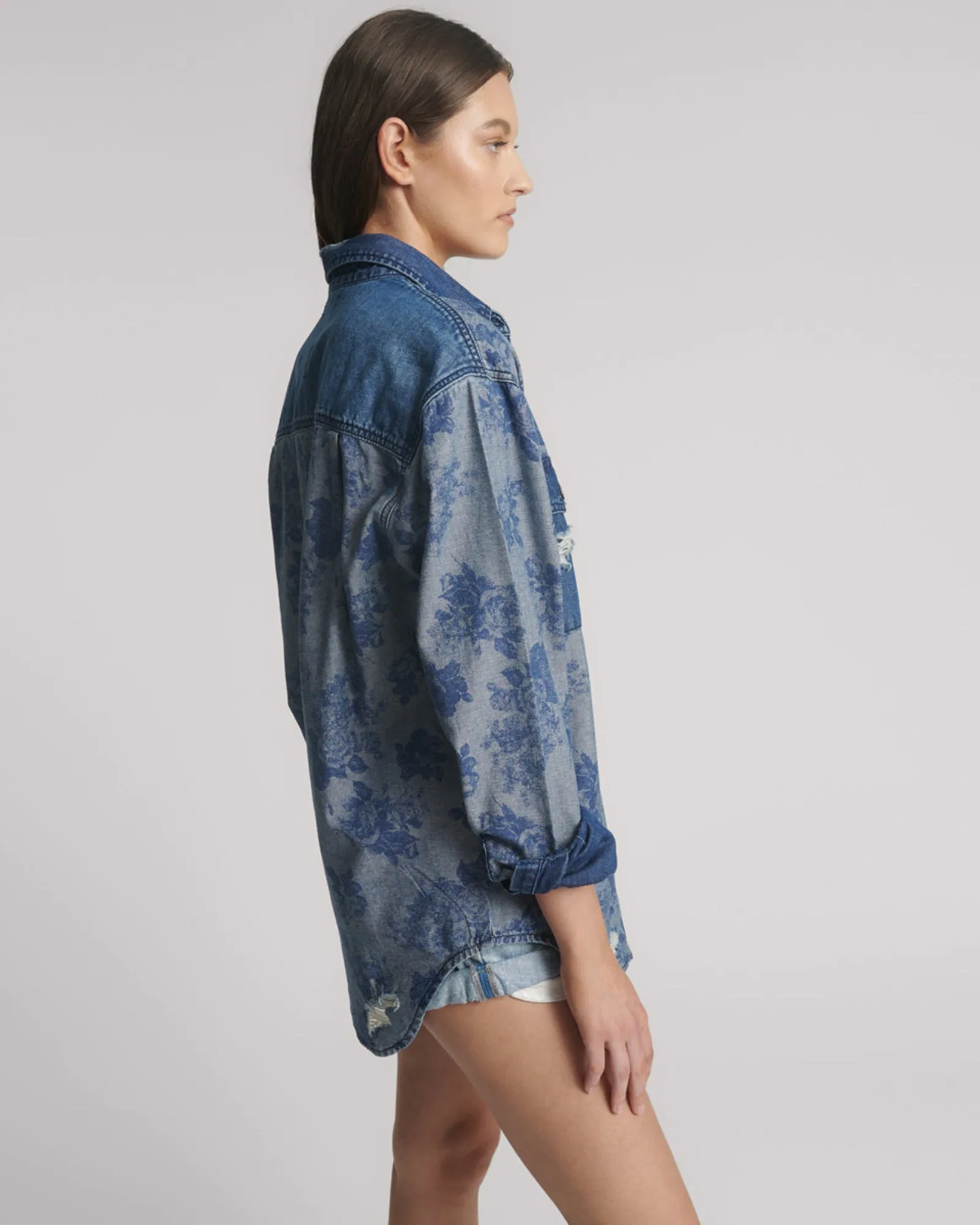 Everyday Denim Shirt - Rosewood sold by One Teaspoon product image thumbnail 4