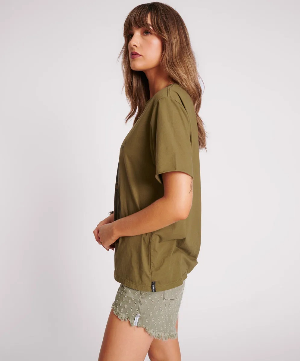 Roll Like Thunder Boyfriend Tee - Khaki sold by One Teaspoon product image thumbnail 2