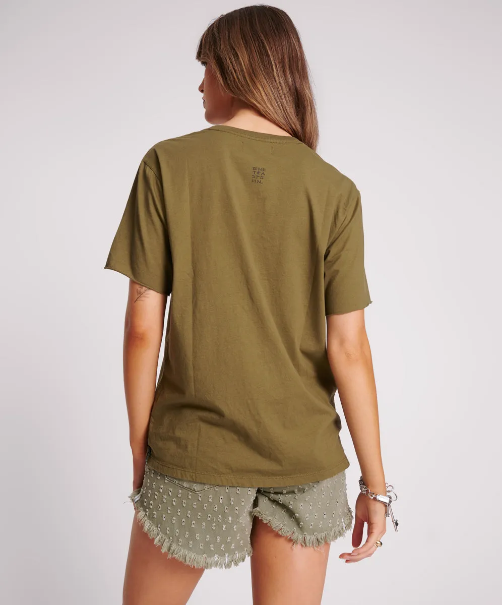 Roll Like Thunder Boyfriend Tee - Khaki sold by One Teaspoon product image thumbnail 3