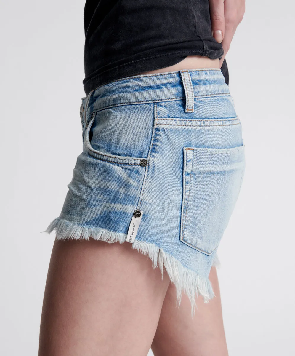 WORN OUT HENDRIXE DUKES LOW WAIST MINI DENIM SHORTS sold by One Teaspoon product image thumbnail 5