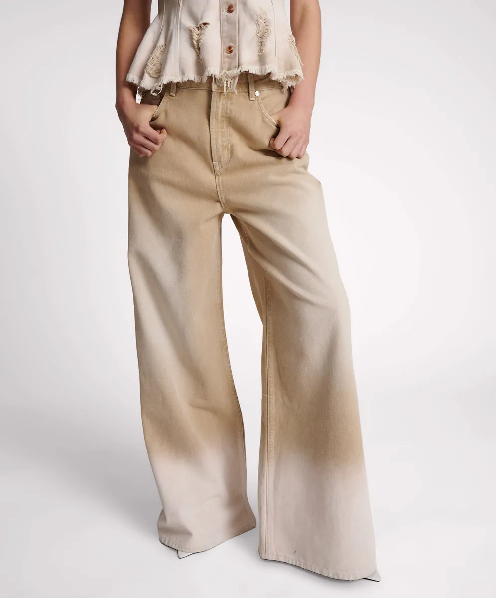 Love Machines Mid Waist Super Wide Leg Denim Jeans - Butterscotch sold by One Teaspoon product image thumbnail 2