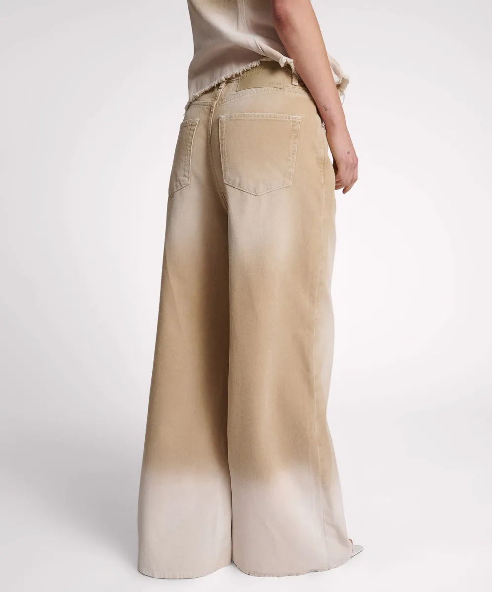 Love Machines Mid Waist Super Wide Leg Denim Jeans - Butterscotch sold by One Teaspoon product image thumbnail 5