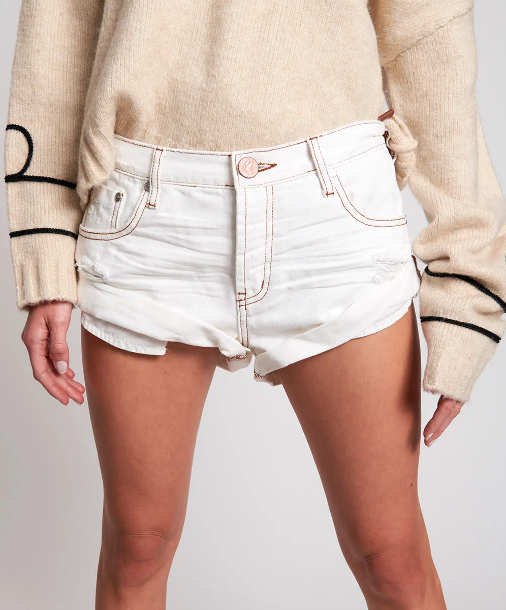 Bandits Low Waist Denim Shorts - Archived White Beauty sold by One Teaspoon product image thumbnail 2