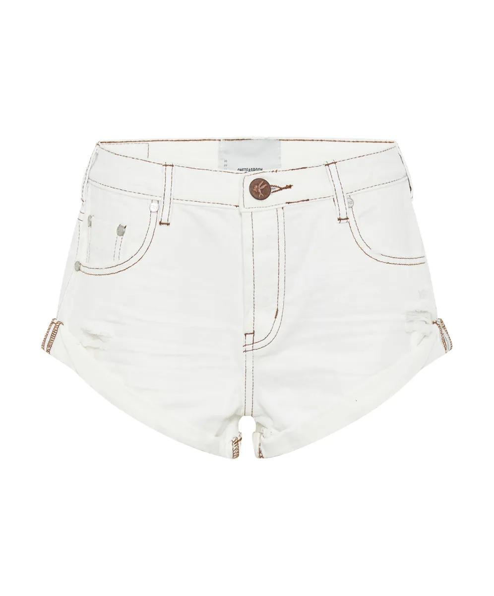 Bandits Low Waist Denim Shorts - Archived White Beauty sold by One Teaspoon product image thumbnail 5