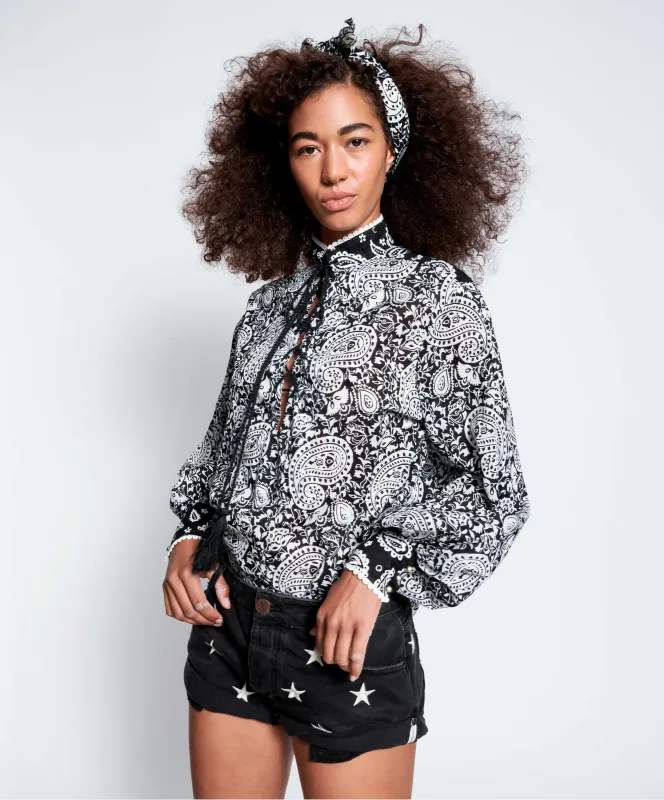 Bandits Low Waist Denim Shorts - Black Star sold by One Teaspoon