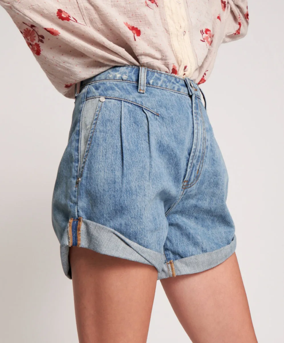 Streetwalkers High Waist 80s Fit Denim Shorts - Venice Blue sold by One Teaspoon product image thumbnail 3