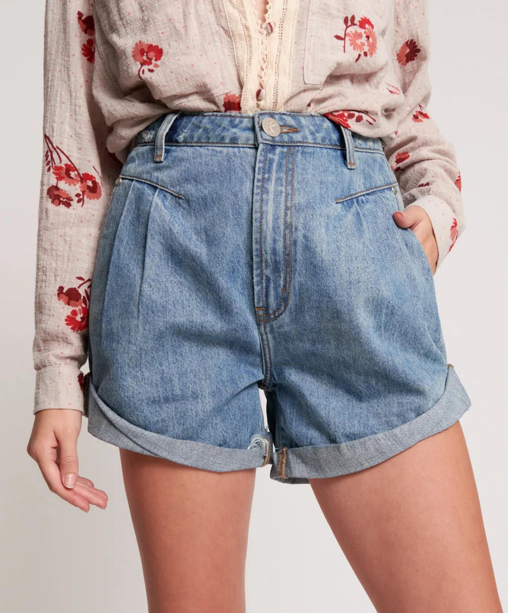 Streetwalkers High Waist 80s Fit Denim Shorts - Venice Blue sold by One Teaspoon product image thumbnail 2