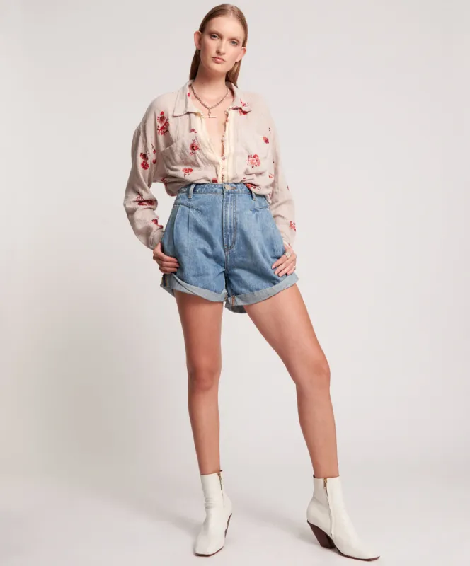 Streetwalkers High Waist 80s Fit Denim Shorts - Venice Blue made by One Teaspoon