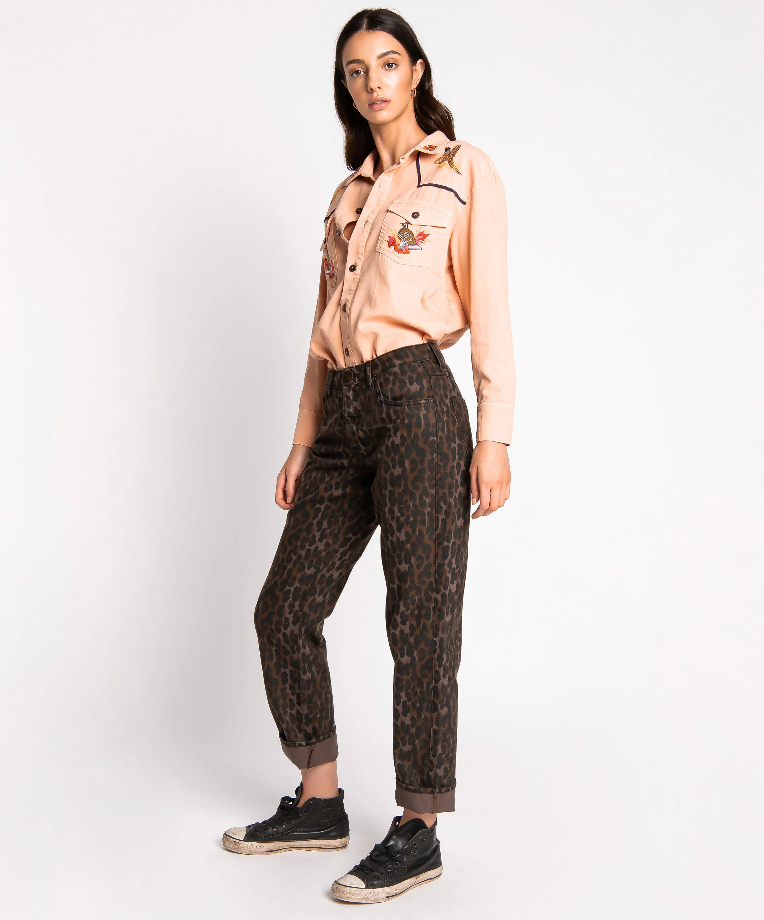 Truckers Mid Waist Straight Leg Denim Jeans - Bronze Leo sold by One Teaspoon product image thumbnail 3