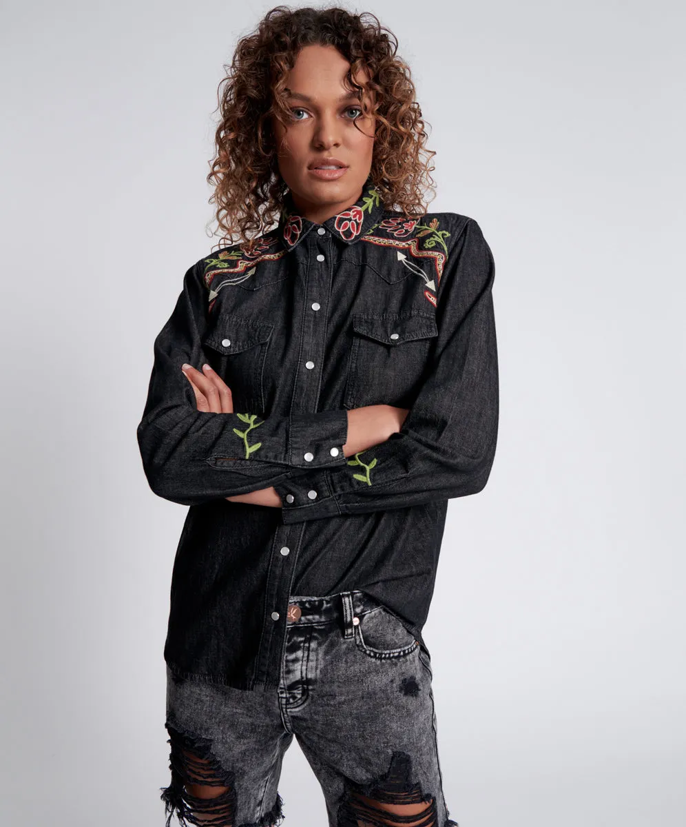 Stevies Low Waist Waist Long Length Boyfriend Denim Shorts - Rodeo Grey sold by One Teaspoon product image thumbnail 2