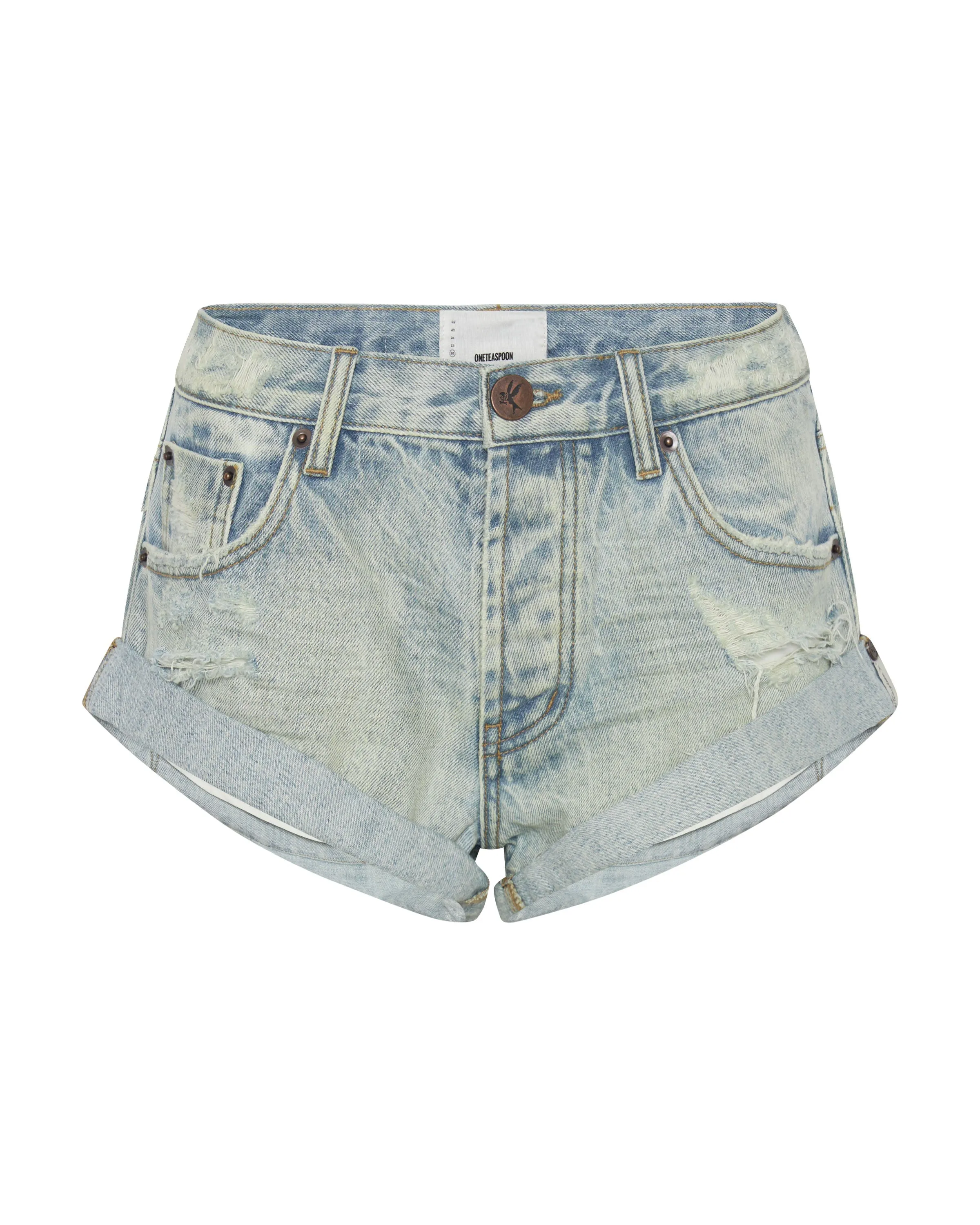 Bandits Low Waist Denim Shorts - Archived Kansas Blue sold by One Teaspoon product image thumbnail 5