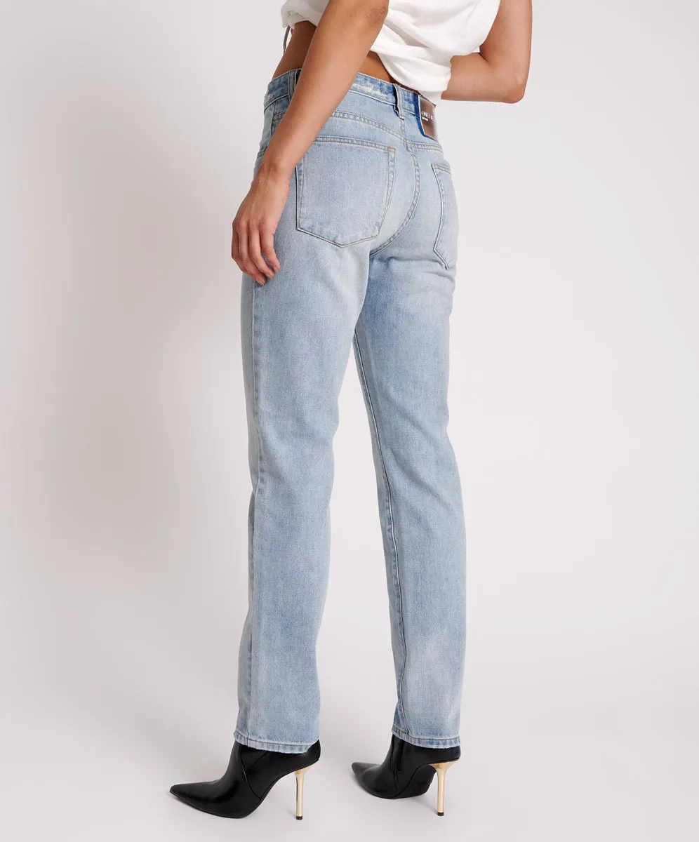 Truckers Mid Waist Straight Leg Denim Jeans - Hendrixe sold by One Teaspoon product image thumbnail 4