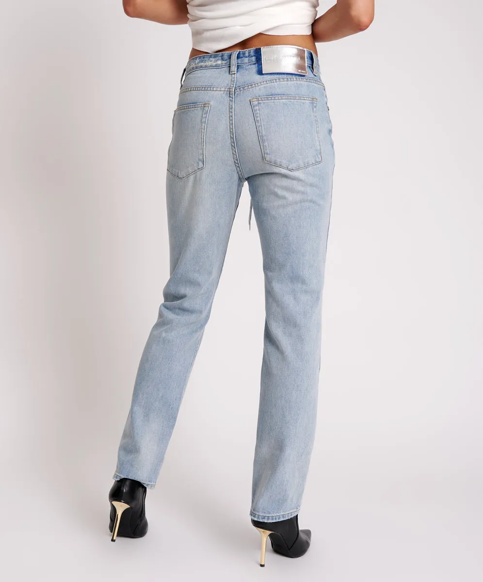 Truckers Mid Waist Straight Leg Denim Jeans - Hendrixe sold by One Teaspoon product image thumbnail 5