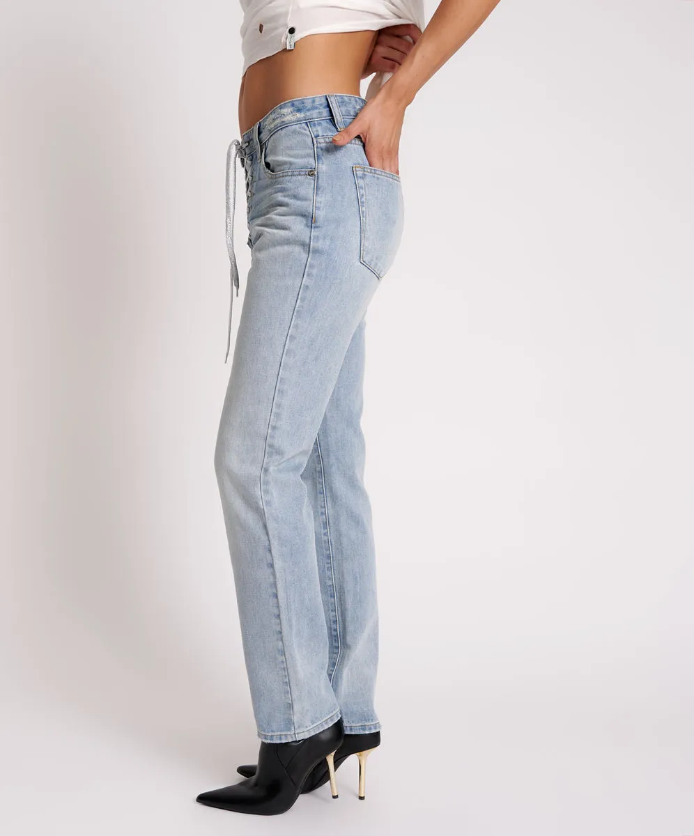 Truckers Mid Waist Straight Leg Denim Jeans - Hendrixe sold by One Teaspoon product image thumbnail 3