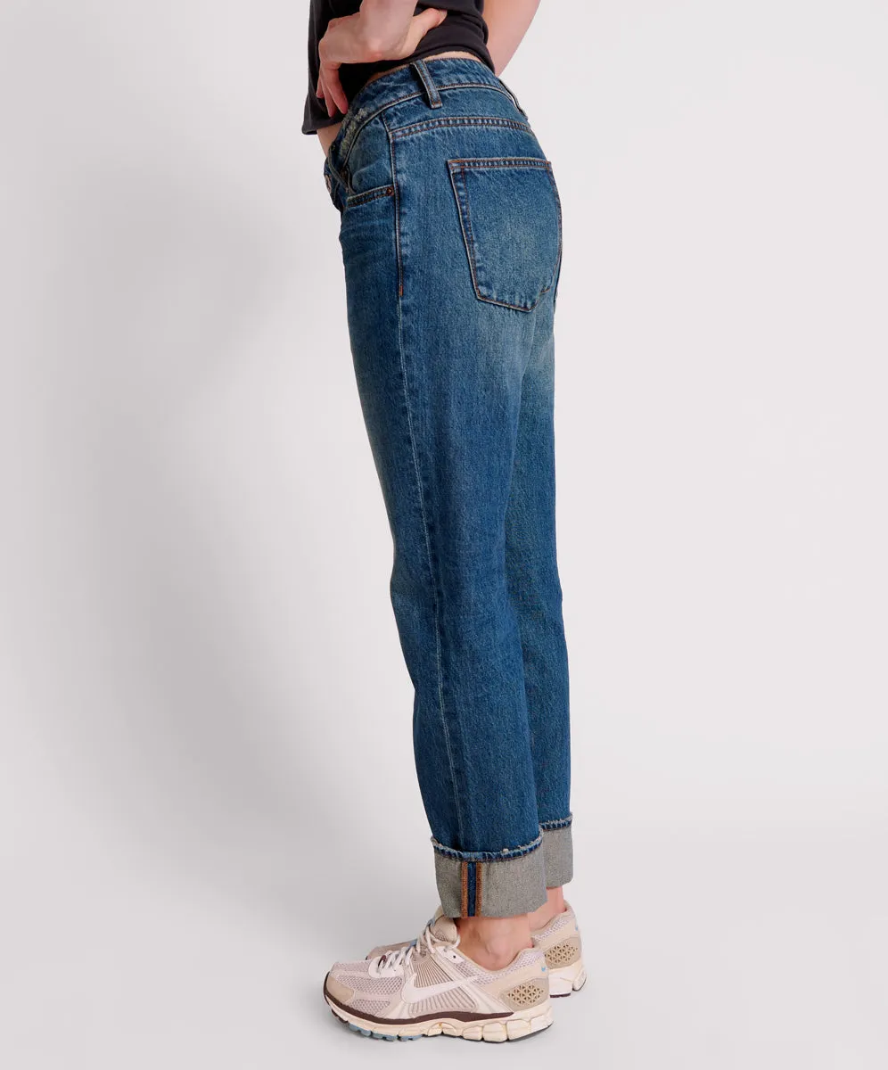 GRITTY BLUE TRUCKERS LOW WAIST STRAIGHT LEG JEANS sold by One Teaspoon product image thumbnail 3