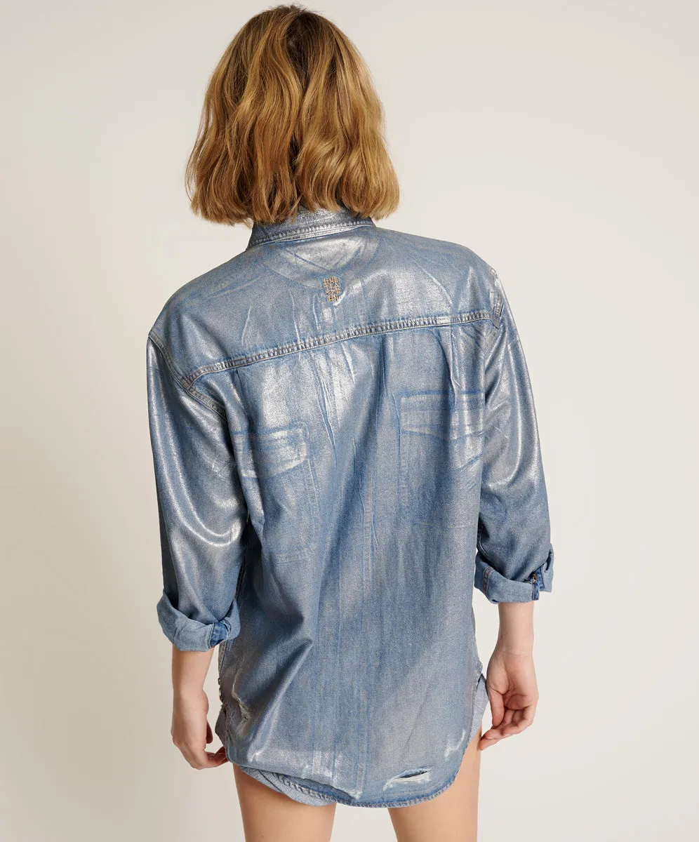 Everyday Denim Shirt - Blue Future sold by One Teaspoon product image thumbnail 4