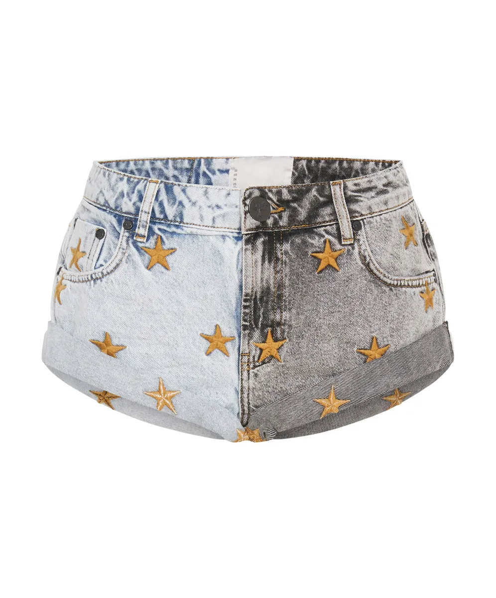Bandits Low Waist Denim Shorts - Blue Grey sold by One Teaspoon product image thumbnail 5