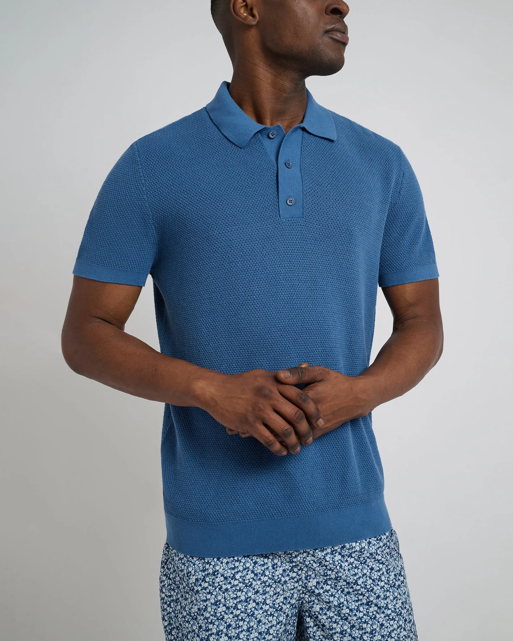 Cotton Textured Knit Polo sold by Onia