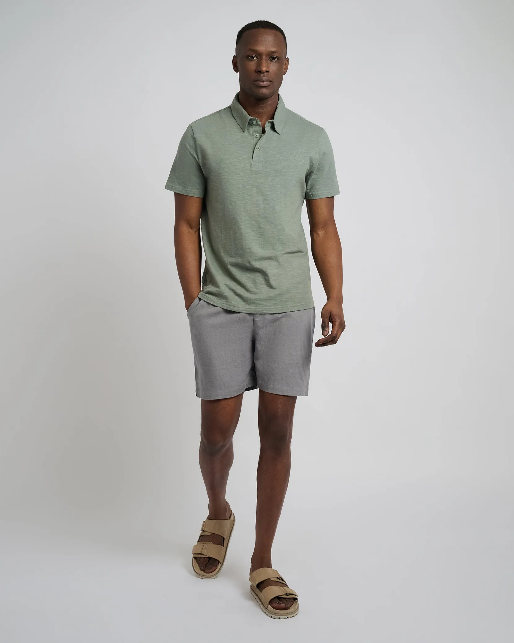 Slub Short Sleeve Polo sold by Onia product image thumbnail 3