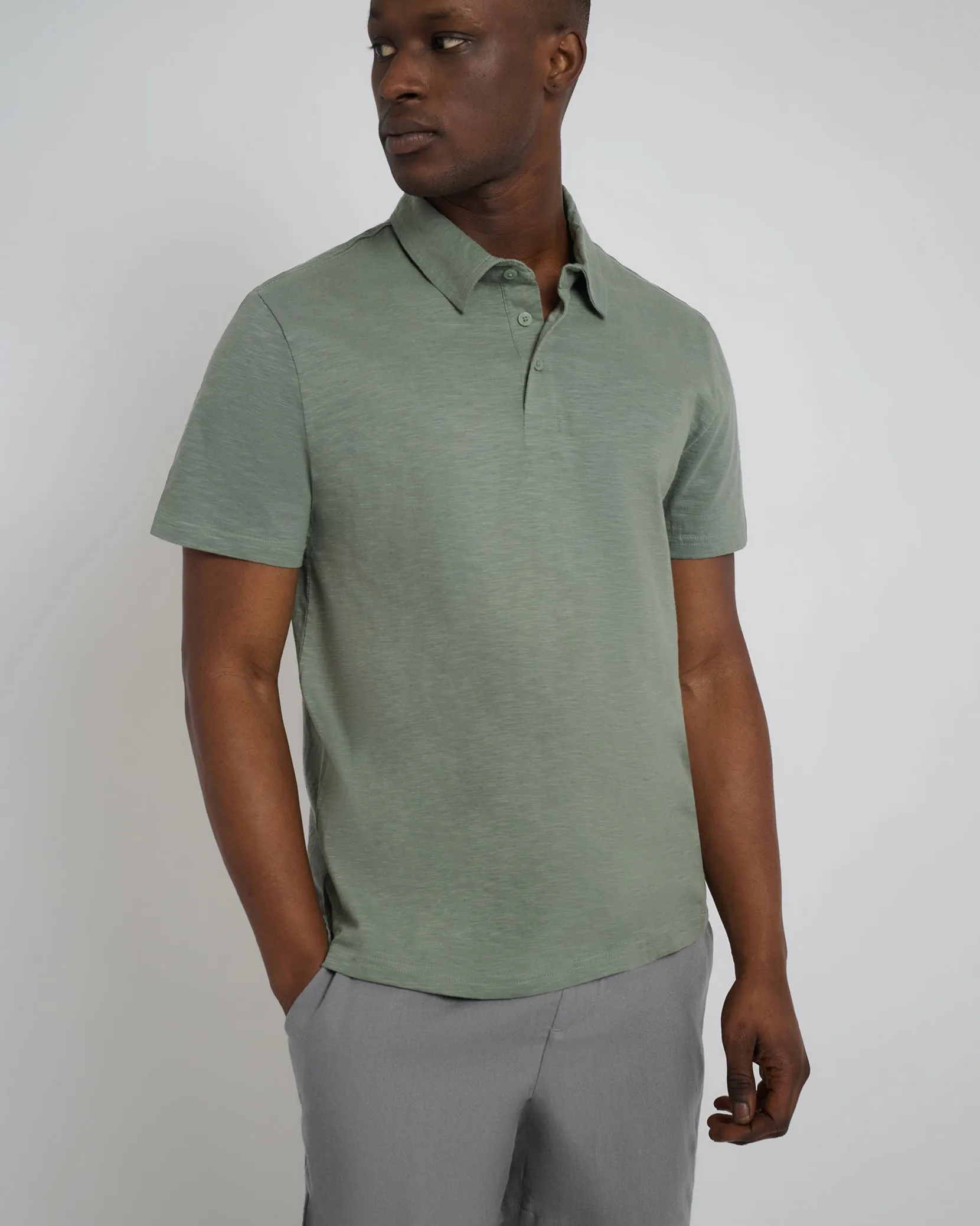 Slub Short Sleeve Polo sold by Onia