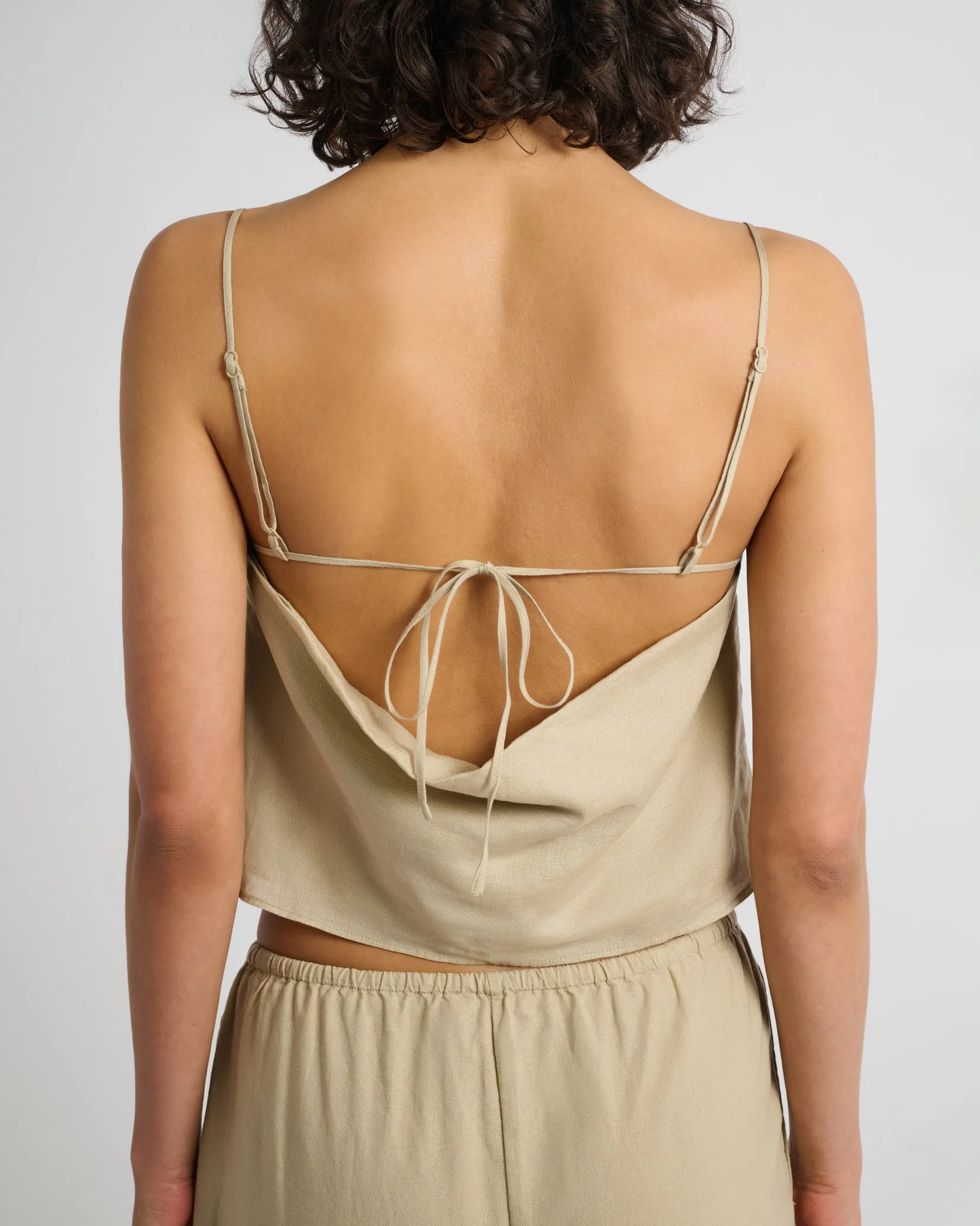 Air Linen Square Neck Tank Top sold by Onia product image thumbnail 4