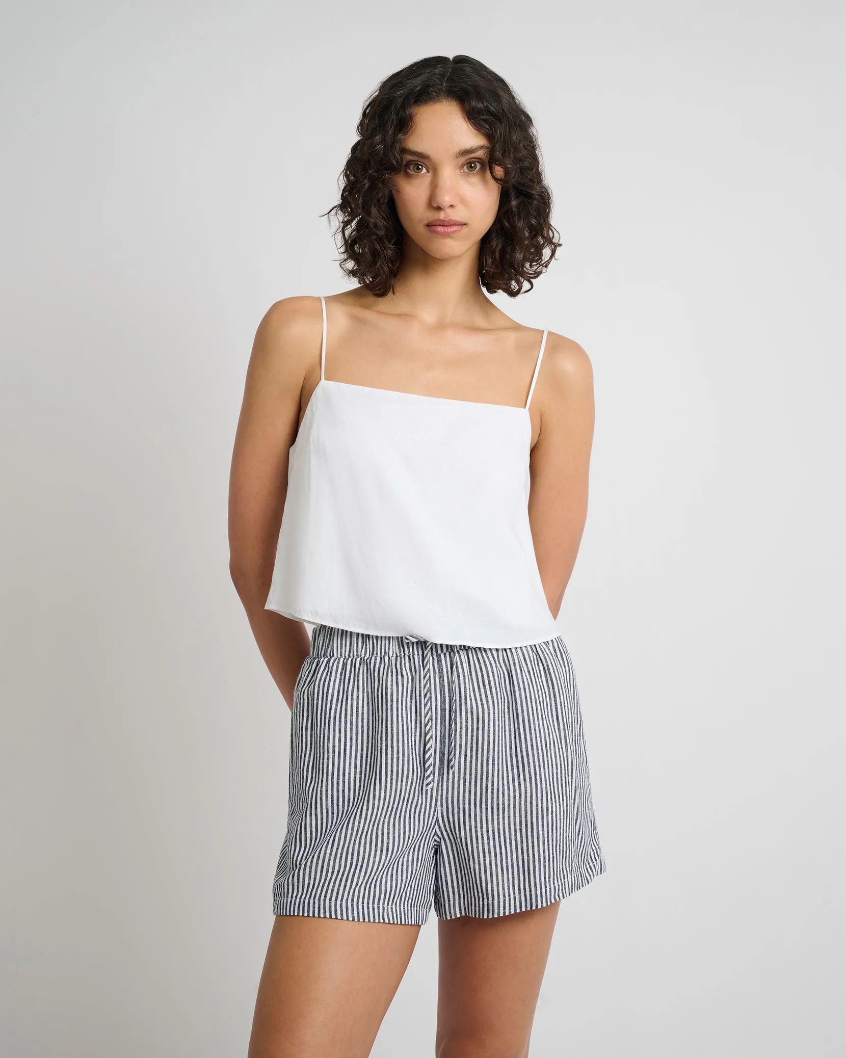 Air Linen Square Neck Tank Top sold by Onia