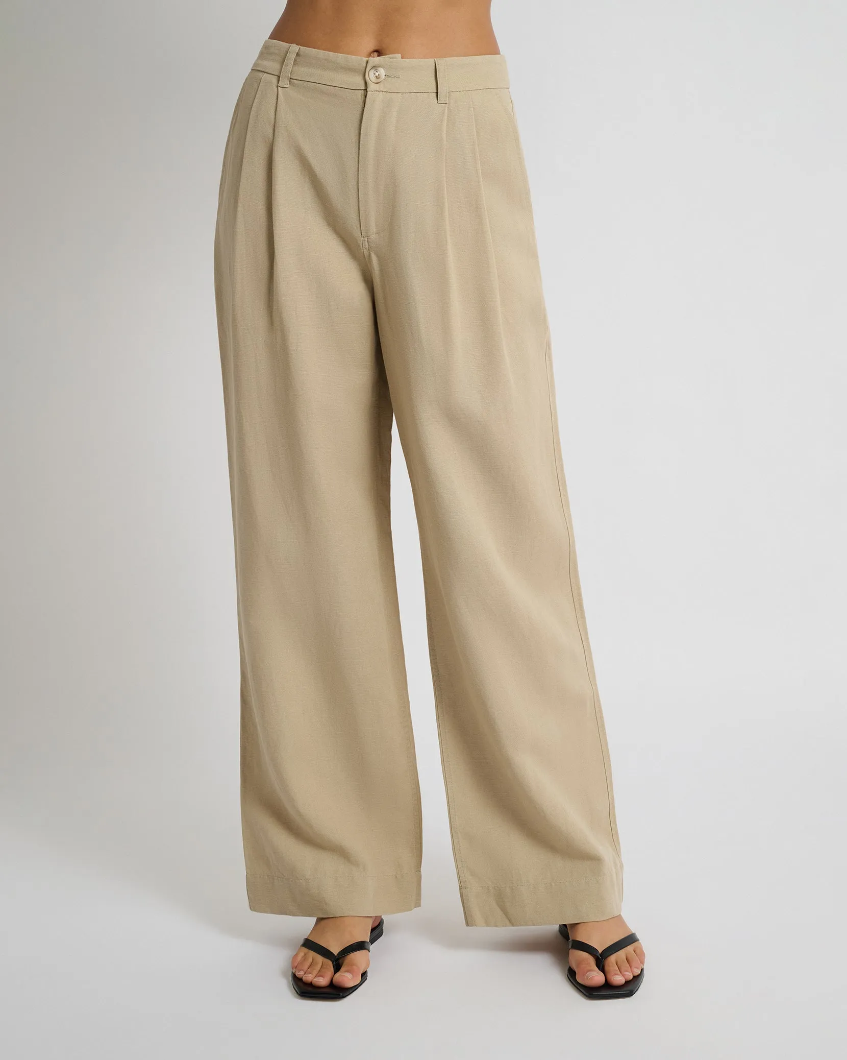 Air Linen Pleated Trouser sold by Onia
