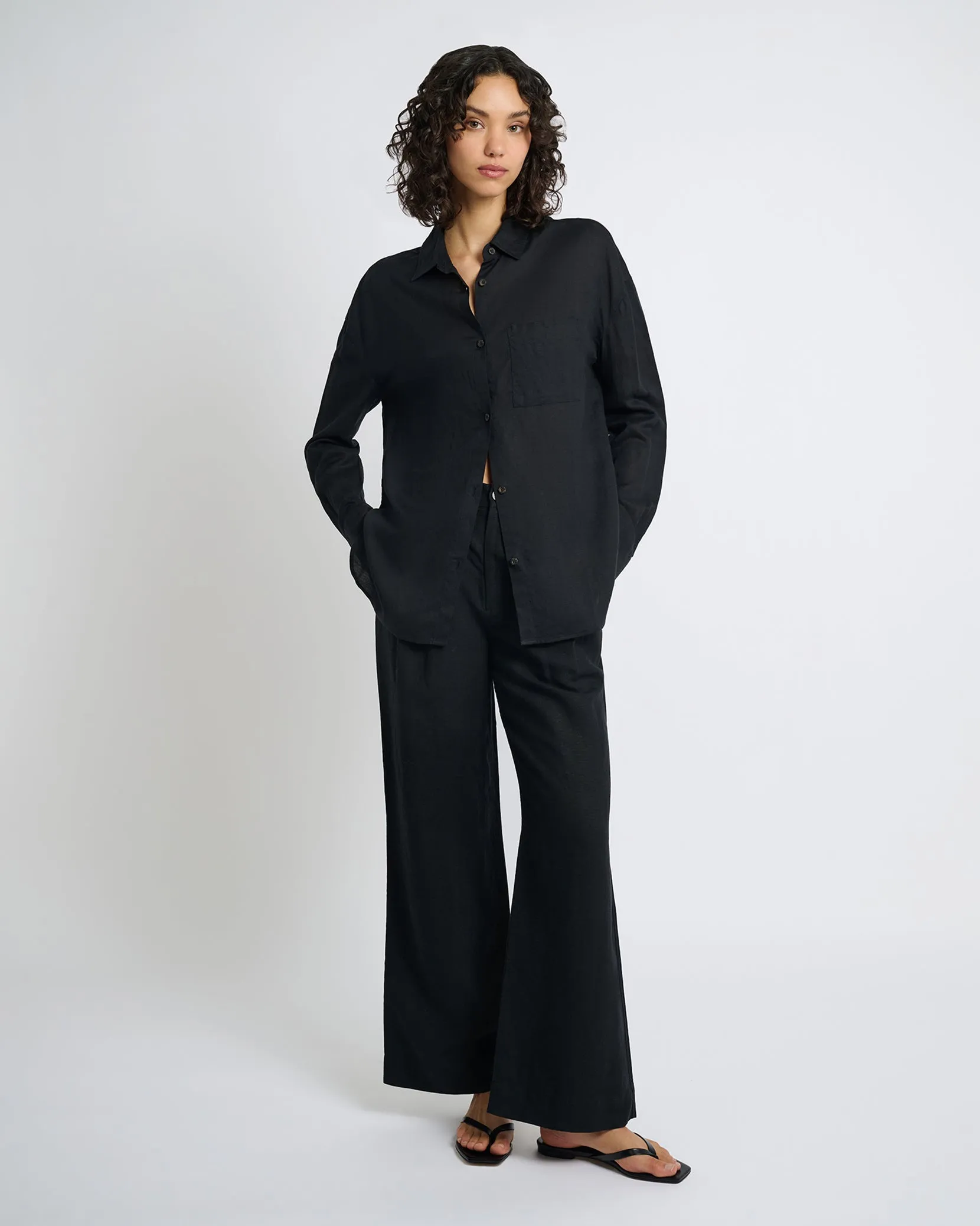 Air Linen Pleated Trousers sold by Onia product image thumbnail 3